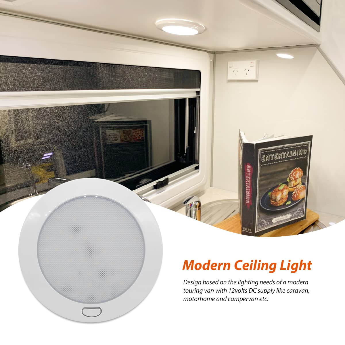 Dream Lighting Rv Interior Led Ceiling Light Fixture, 12V, 4.5W, 300 Lumen, 5 Inch, Warm White, Pack Of 1