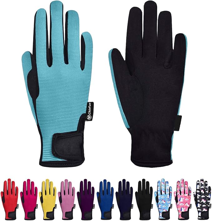 ChinFun Horse Riding Glove Equestrian Gloves Kids for Boys Girls Horseback Riding Gloves Grip for Youth Children Riding Sp...