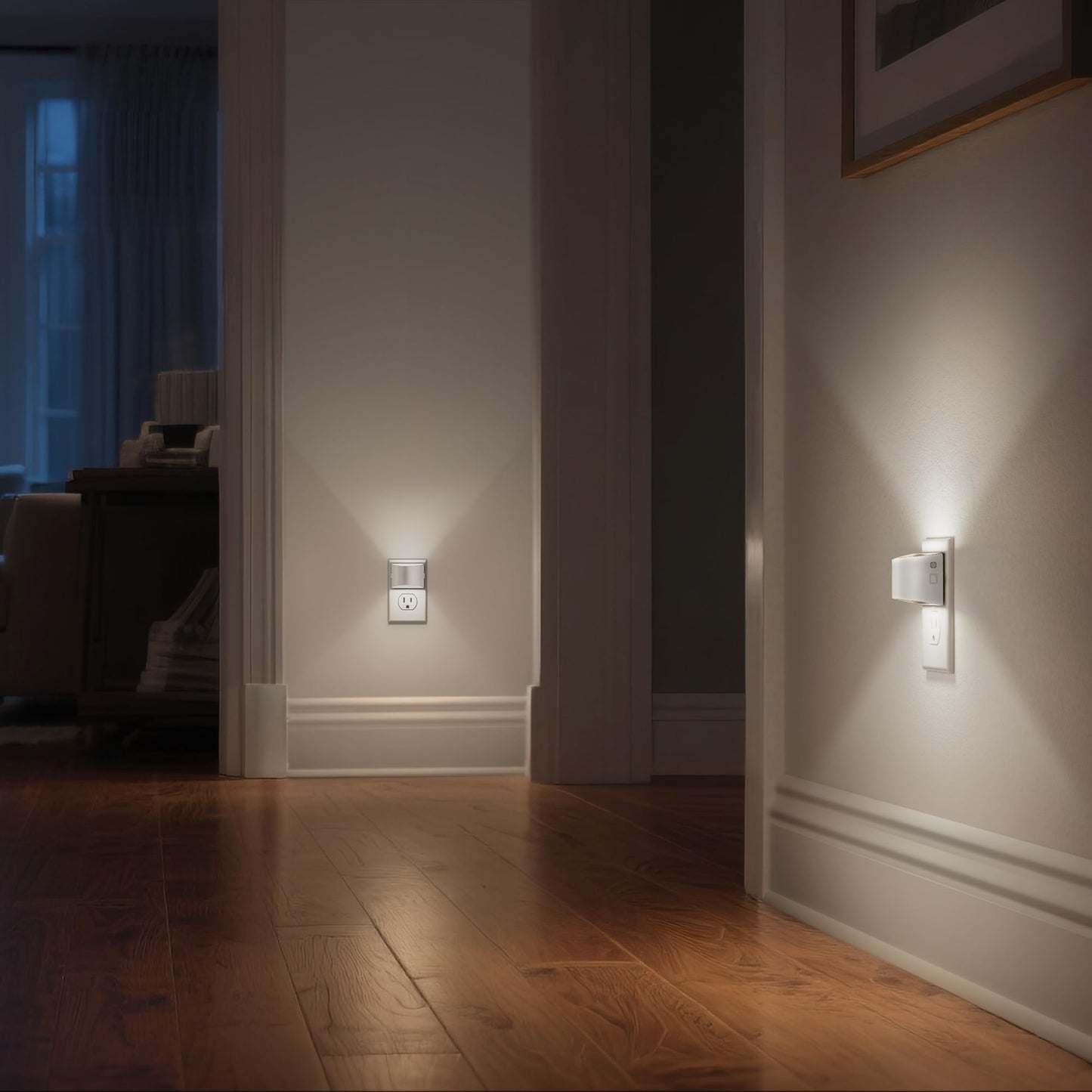 Doresshop Led Night Light[2 Pack]  Night Lights Plug Into Wall  3 Level Brightness Adjustable Plug In Night Light  Dusk To Dawn Sensor Nightlights For mature-themeds Bedroom Bathroom Hallway 5000K White Cover