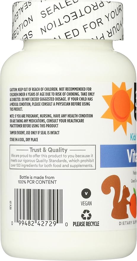 365 by Whole Foods Market, Kid' Chewable Vitamin C, Natural Orange Flavor, Vegan, 90 Count