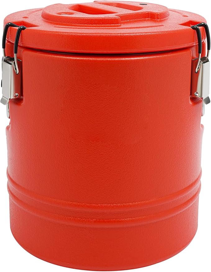 Eapmic 15.85Qt Insulated Food Container, Stainless Steel Container, 15L Commercial Soup Carrier 6 Hours Heat Preservation for Hot and Cold Food Storage Restaurant Canteen Home Lunch Use (Red, 15L)