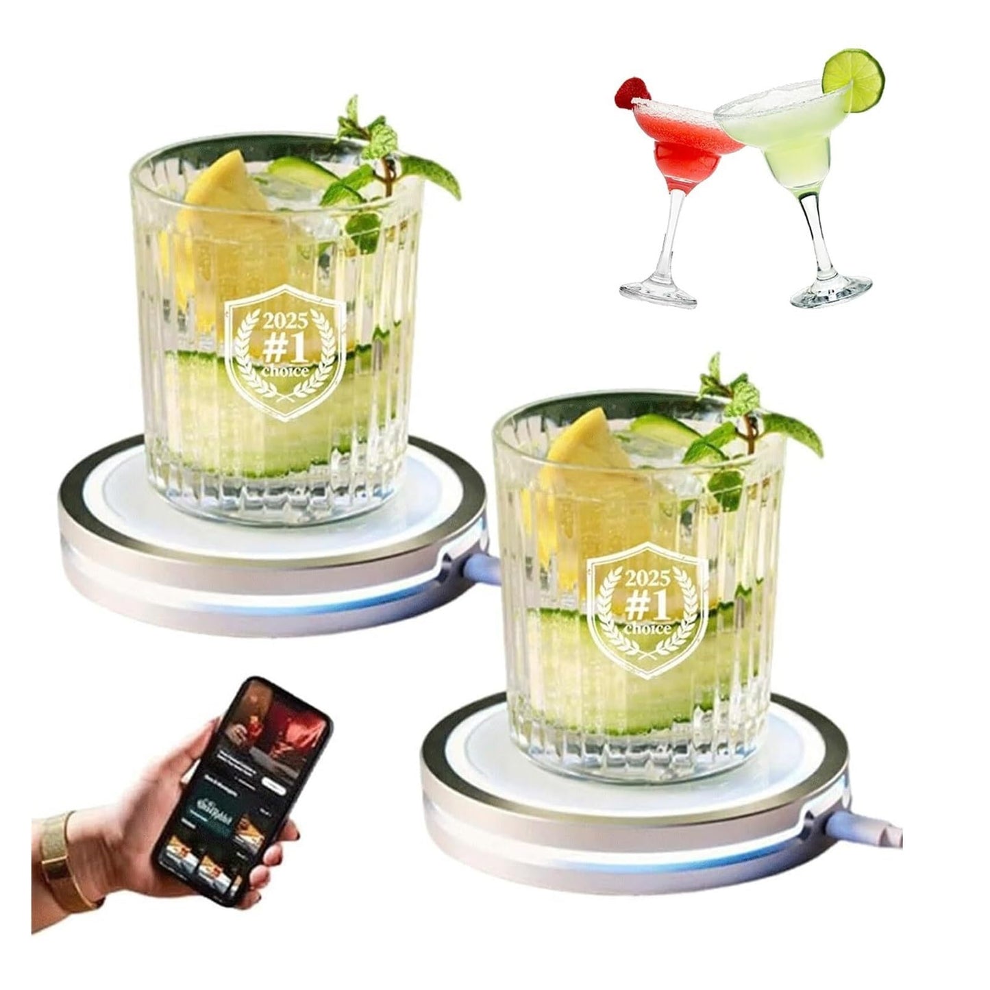 2026 New Smart Cocktail Maker 2.0 - Automated Bartending System, Portable APP-Controlled Mixer, Easy to Clean & Carry, Compact Storage Design, Suitable for Bars/Clubs/Home Use(White*2)