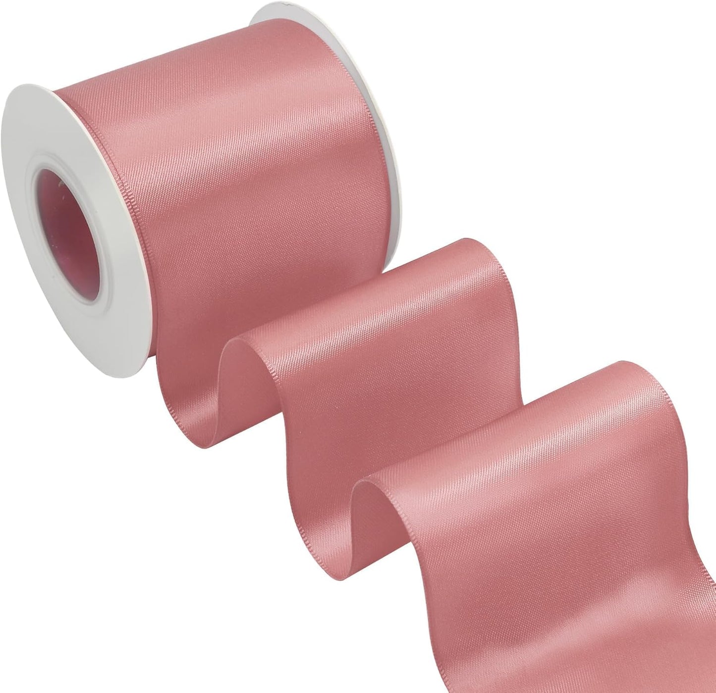 Dusty Pink Satin Ribbon 3 Inch X 15 Yards Solid Color Double Faced Ribbons Perfect for Crafts Wedding Decor Bow Making Arts Sewing and More