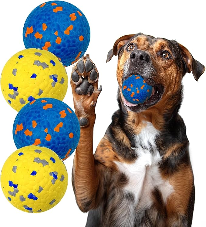 Lepawit Indestructible Dog Ball Toy, Durable Dog Tennis Balls for Aggressive Chewers, High Bounce & Floating Balls for Dog...