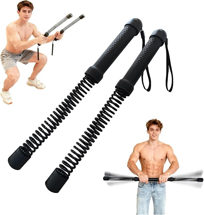 Gonideerix 2-in-1 Ropeless Battle Ropes (2-Pack), Adjustable to Resistance Training Stick – Portable Full Body Workout for...