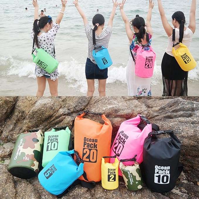 Dry Sack/Floating Waterproof Bag 2L/5L/10L/20L/30L for Boating, Kayaking, Hiking, Snowboarding, Camping, Rafting, Fishing and Backpacking