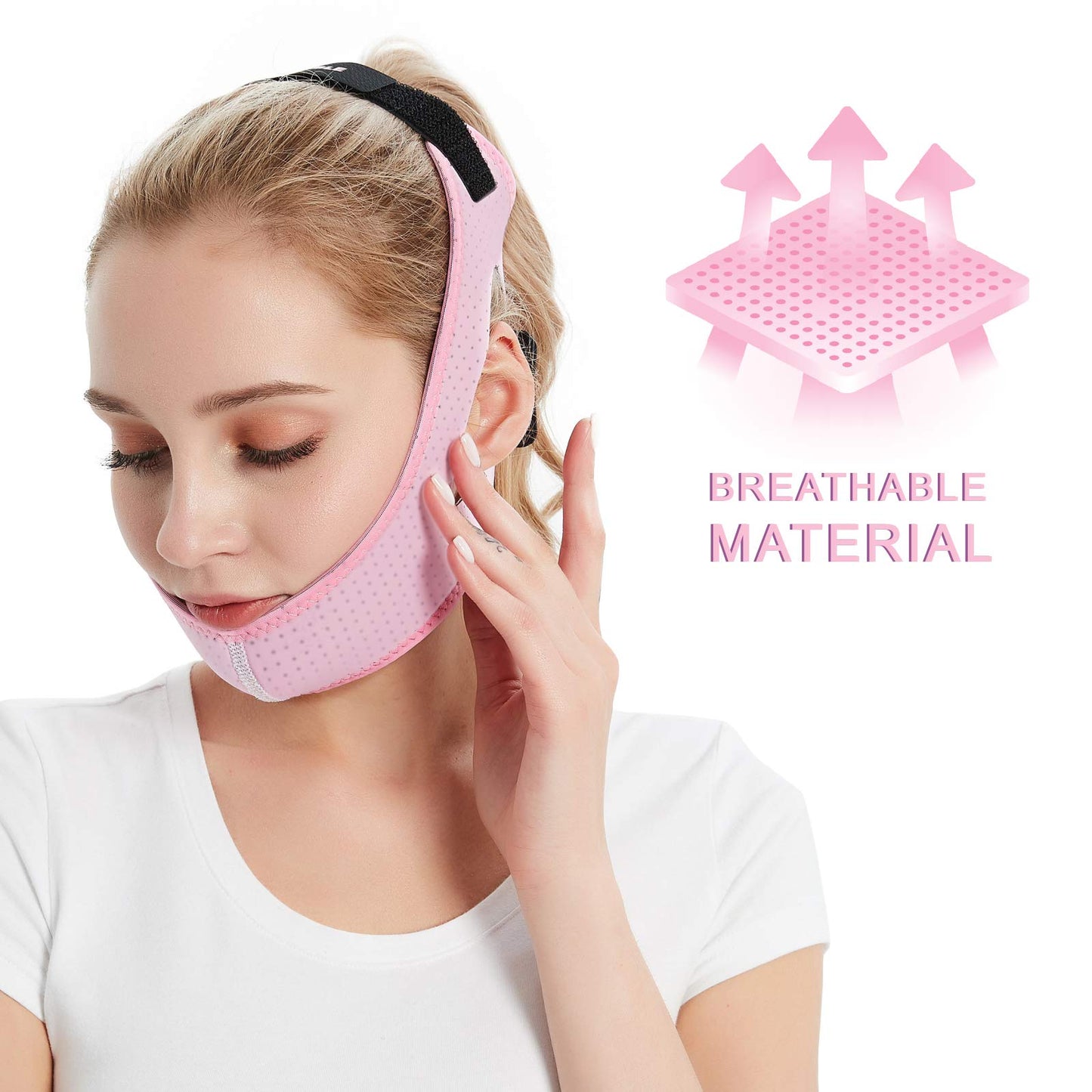 Anti Snoring Chin Strap for CPAP Users (Pink)