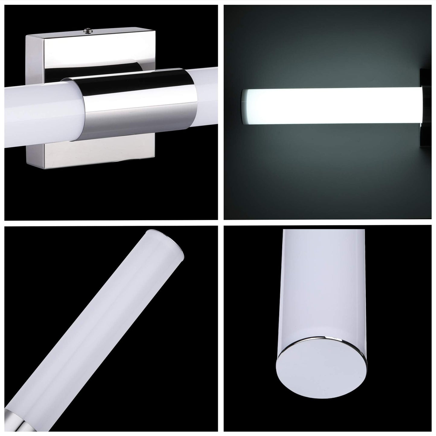 Trlife Led Bathroom Vanity Light 24In, Dimmable 12W Cool White, Stainless Steel, Model Vanityled-60Cm