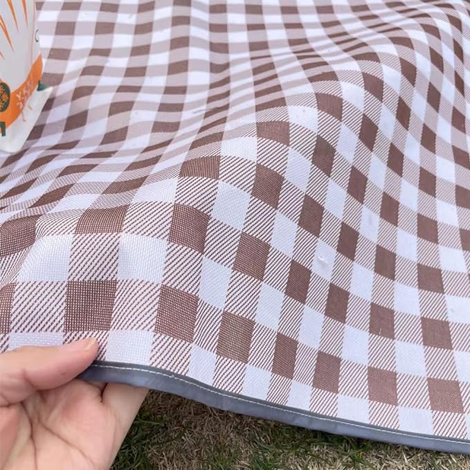Outdoor Picnic Blanket, Foldable Waterproof Sand Beach Mat,Large 80x60in Beach Camping Hiking Travel Family Concerts Portable Beach Blankets (Brown)