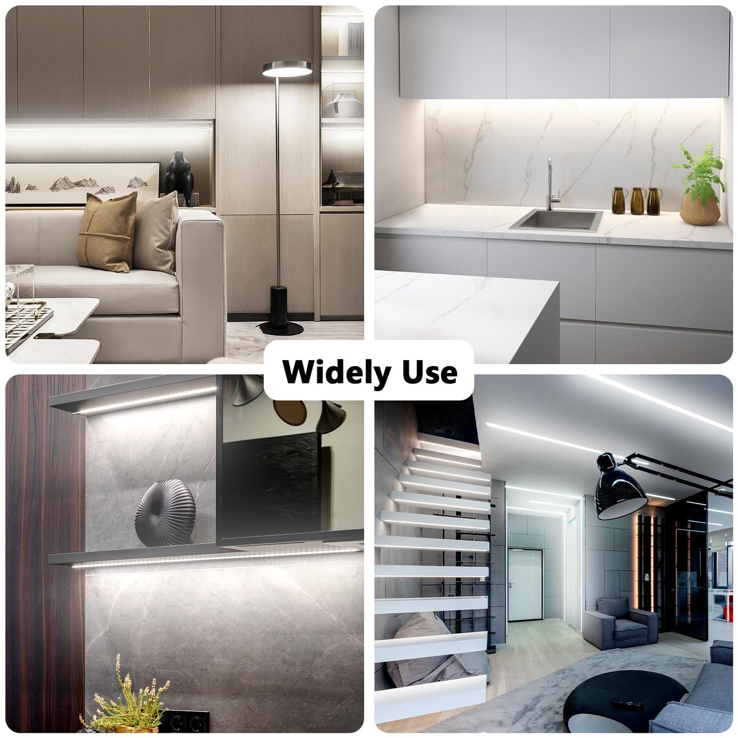 dalattin White LED Strip Lights 100ft, Dimmable Bright 24V Led Light Strip 6500K Daylight White 1800 LEDs Lights for Bedroom, Mirror, Kitchen, Strong Adhesive, 2 roll of 50ft