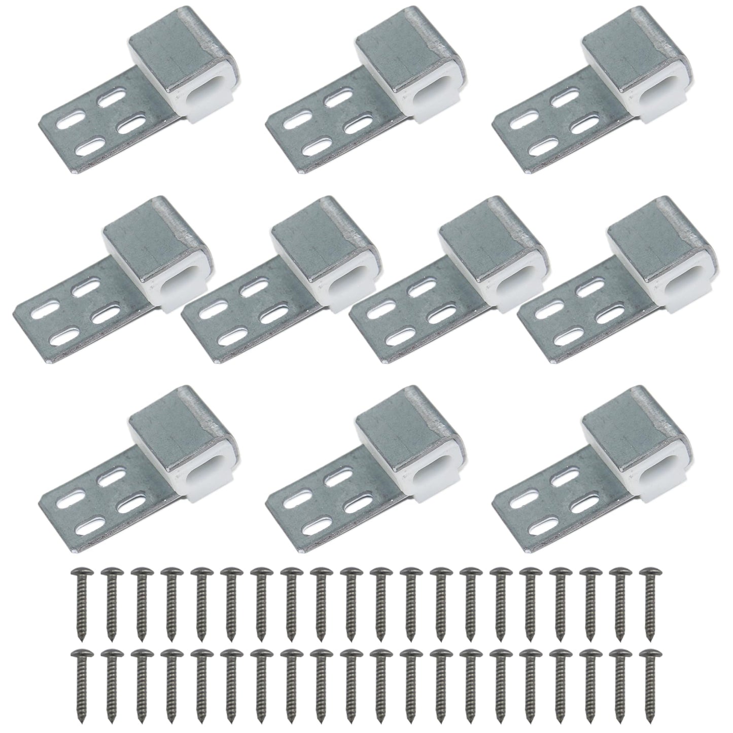 LXLVOUEG 10 PCS Couch Spring Clips Furniture Upholstery Spring Clips Repair Kit, Ek Clips S Clips Spring Clips for Chair Couch Sofa Replacement Parts(Included 40 Screws), 4 Holes, 15.7"x8.6"