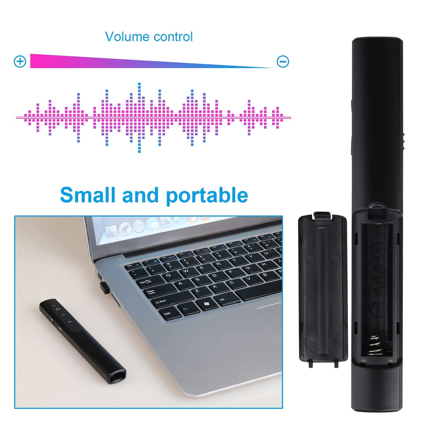 (2 Units) Wireless Presenter Remote With Case, Presentation Clicker With Hyperlink & Volume Remote Control Powerpoint Office Pre