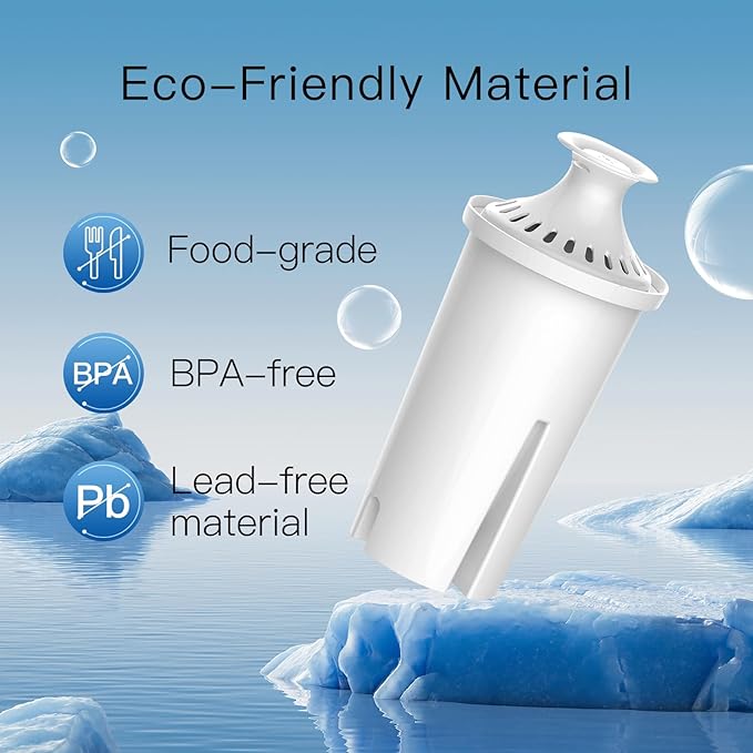 Replacement for Brita® Filter, Pitchers and Dispensers, Classic 35557, OB03, Mavea® 107007, Replacement for Brita® Pitchers Grand, Lake, Capri, Wave and More (6 Pack)