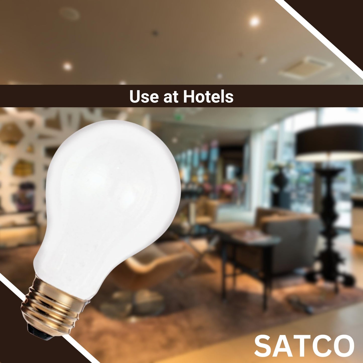 Satco S3950 A19 Incandescent Bulb, 25W, 130V, Frosted Finish, 180 Lumens, Medium E26 Base, Dimmable, 2700K Warm White, 2,500 Hour Lifespan (12 Bulbs)