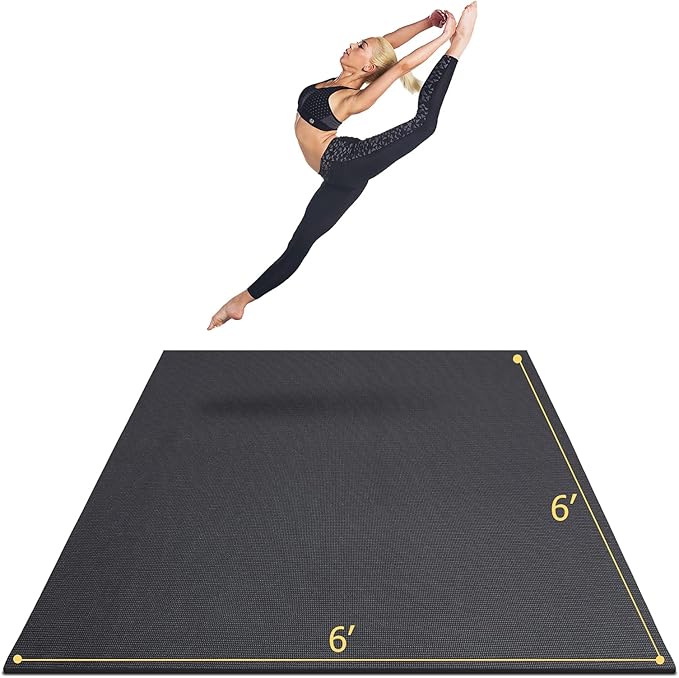 GXMMAT Large Yoga Mat 6'x4'/6'x6'/7'x5'(7mm/9mm), Extra Thick Workout Mats for Home Gym Flooring,Ultra Comfortable Non-Sli...