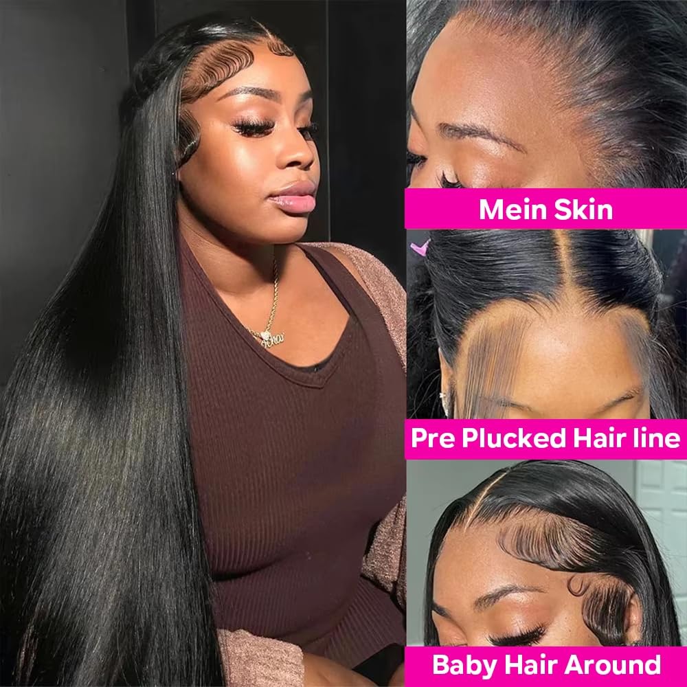 KFgood 13x6 Lace Front Wigs Human Hair Glueless Wigs Human Hair 200% Density HD Lace Front Wigs Human Hair Pre Plucked with Baby