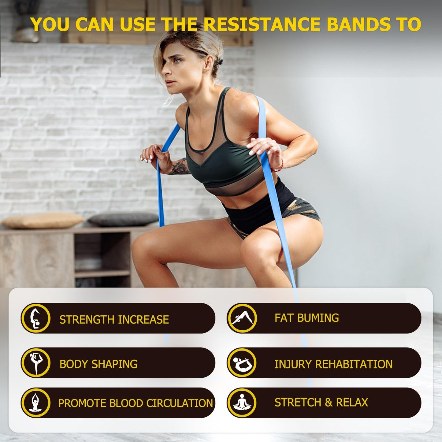Pull Up Bands, Resistance Bands, Pull Up Assistance Band Exercise Bands for Men & Women Working Out, Body Stretching, Physical Therapy, Muscle Training - Blue