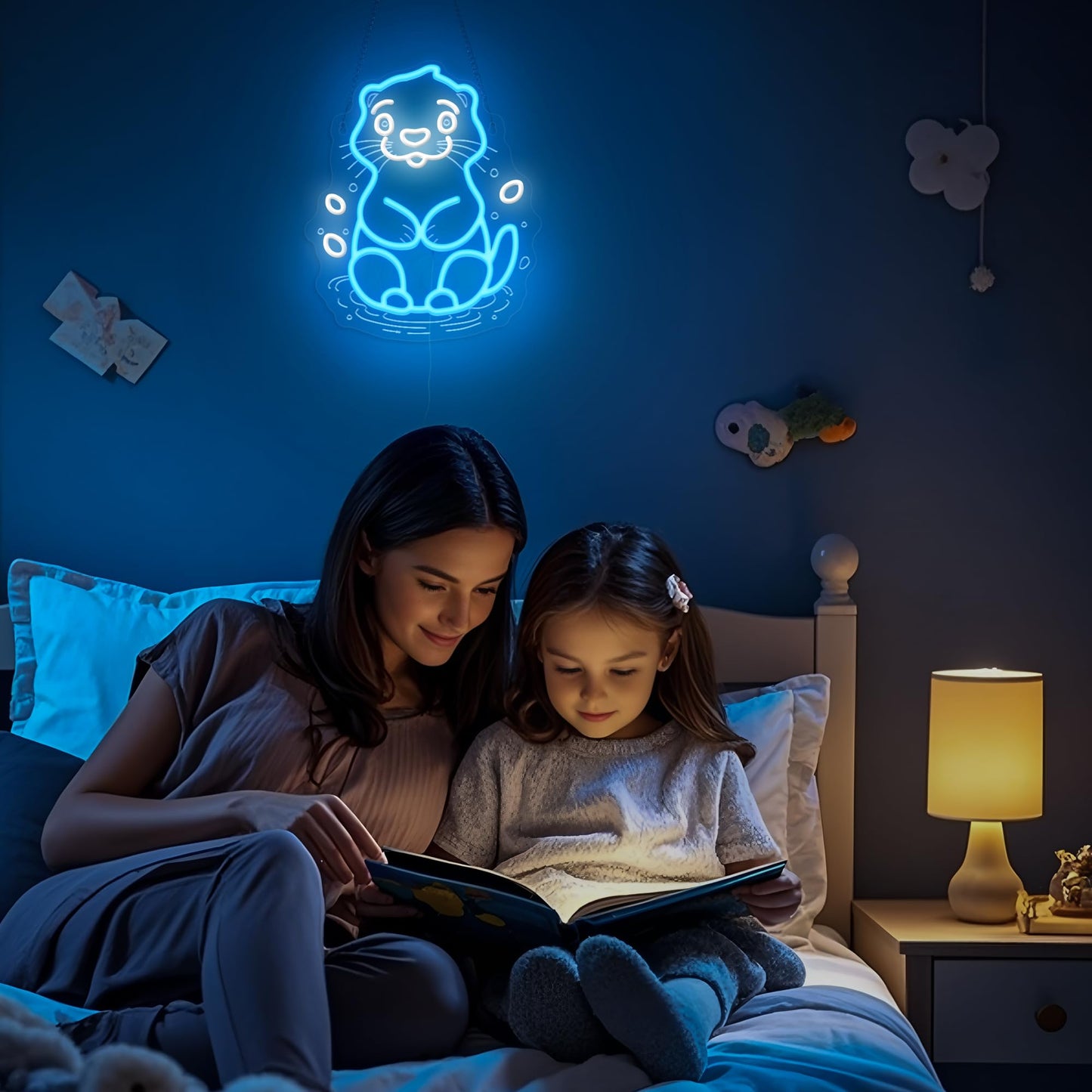 Sea Otter Neon Sign - Unique Wall Decor For Kids Bedroom  Gifts For Otter Lovers & Boys Girls  Usb-Powered Energy-Efficient Art With Hanging Kit