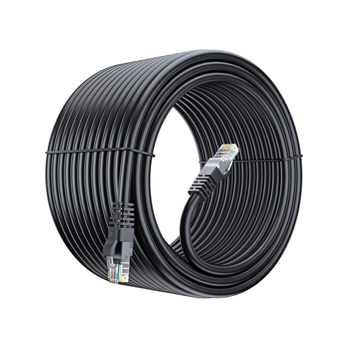 Maximm Cat 6 Ethernet Cable 150 Ft  100% Pure Copper  Cat6 Cable Lan Cable  Internet Cable  Patch Cable And Network Cable - Utp (Black) 150 Feet -Like New