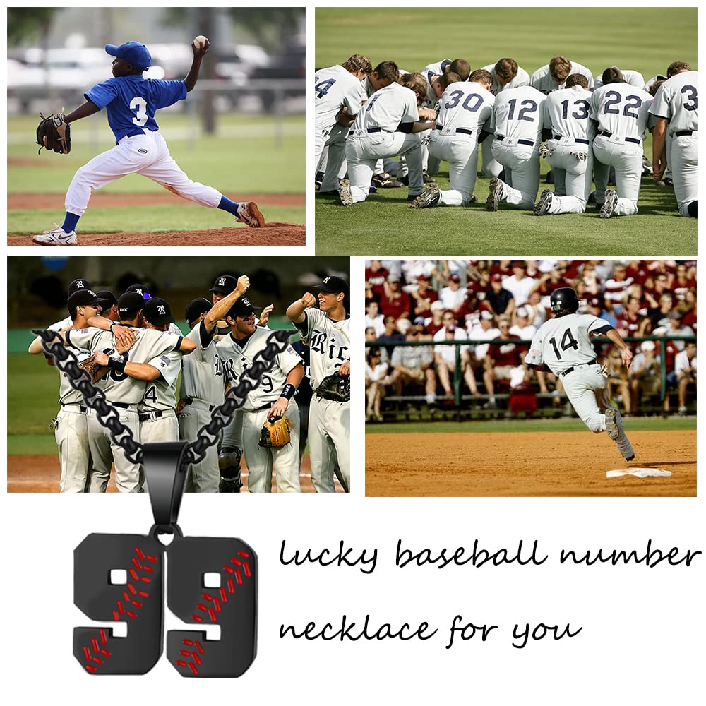 AIAINAGI Number Necklace for Men 00-99 Athletes Jersey Baseball Charm Pendant - Stainless Steel Chain Personalized Gift (01)
