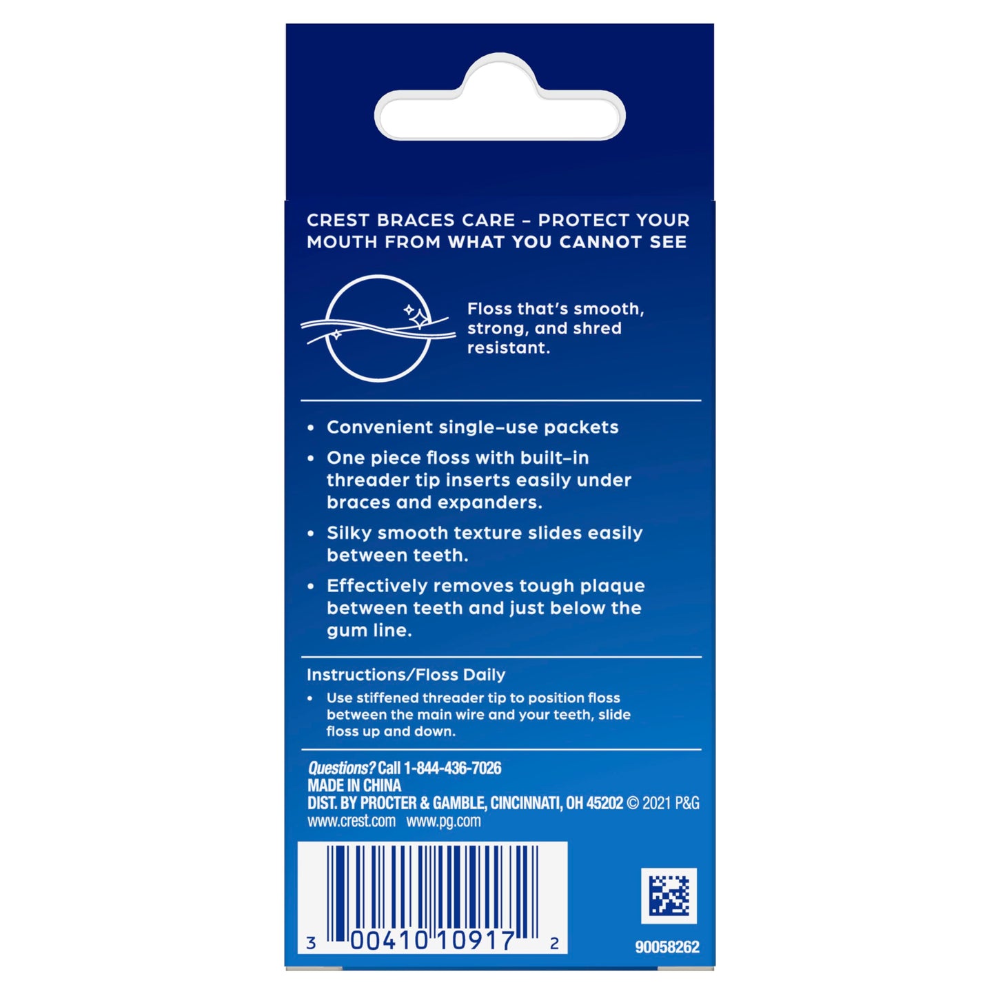 Crest Braces Care by Threader Floss, (30) Single-Use Packets