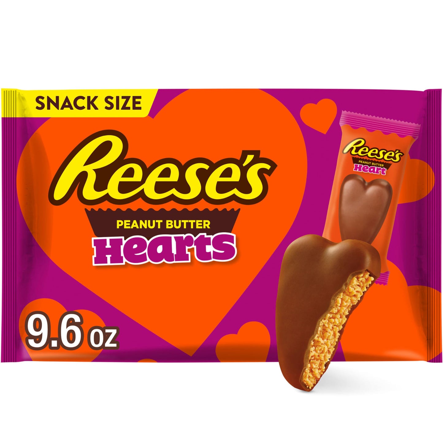 REESES Milk Chocolate Peanut Butter Snack Size, Valentine Candy Bag, 9.6 oz