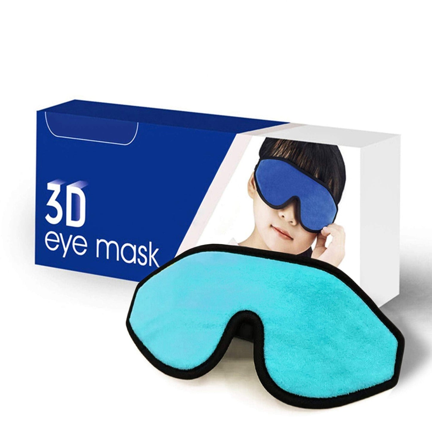 Sleep Mask for Kids with Blockout Light - Memory Foam 3D Contoured Eye Mask - Eye Cover & Travel Sleep Mask, Blindfolds for Kids, Girls, Boys (Blue)