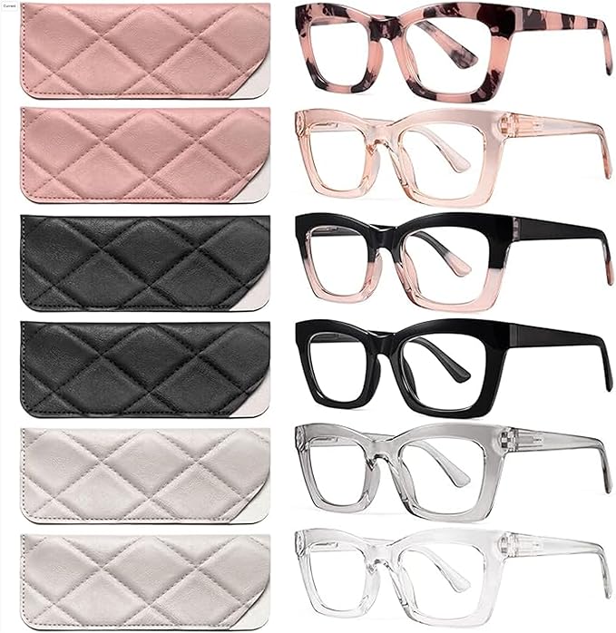 CCVOO 2.5 Oprah Style Reading Glasses for Women, Stylish Eyeglasses, Blue Light Readers for Women, Cheaters