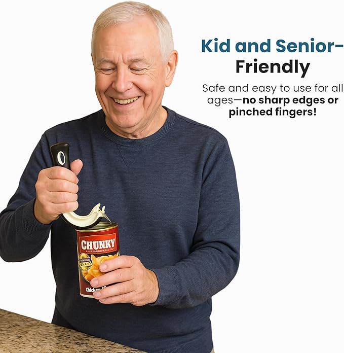 Ultimate Easy Open Ring Pull Can Opener 3 Pack by Jokari. Durable Non Slip Rubber Grip Makes Opening Aluminum Container Tabs Simple. Perfect for Protecting Nails and Folks with Joint Pain or Arthritis