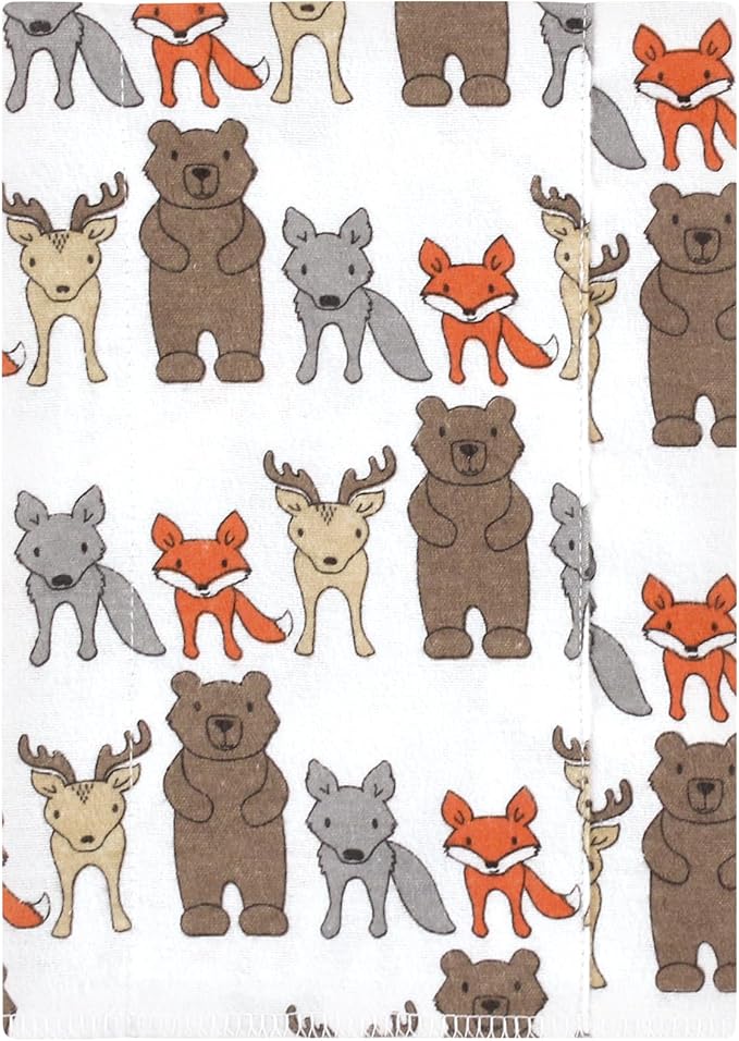 Luvable Friends Hudson Baby Flannel Burp Cloths 4pk, Woodland Bloom