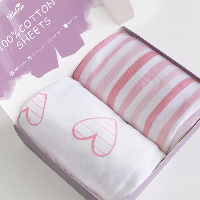 Bassinet Sheets Fit for Delta Children Sweet Dreams Bassinet, 2 Pack, 100% Jersey Knit Cotton, Breathable and Heavenly Soft