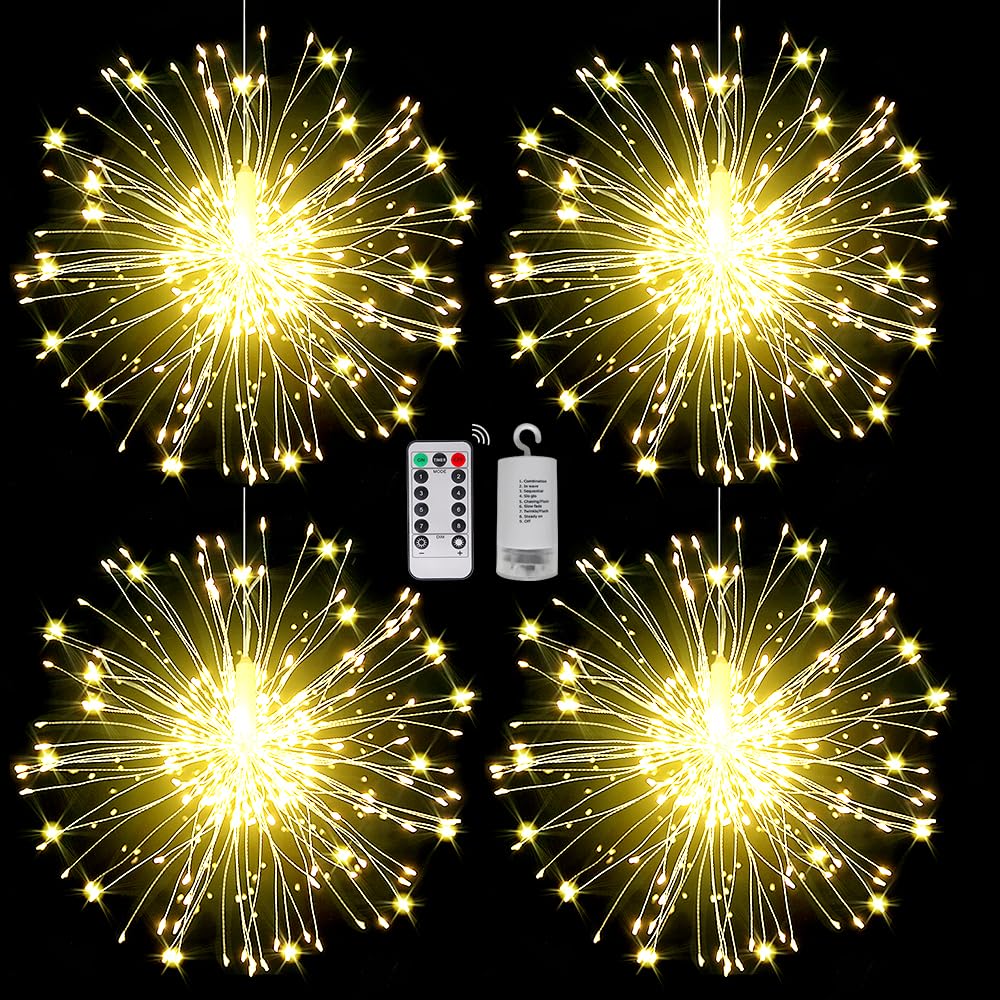 Techip 120LED Copper Wire Fairy Lights, Warm White, Battery Operated, with Remote Timer, Model LH-BOM-YHD120, for Indoor/Outdoor Use