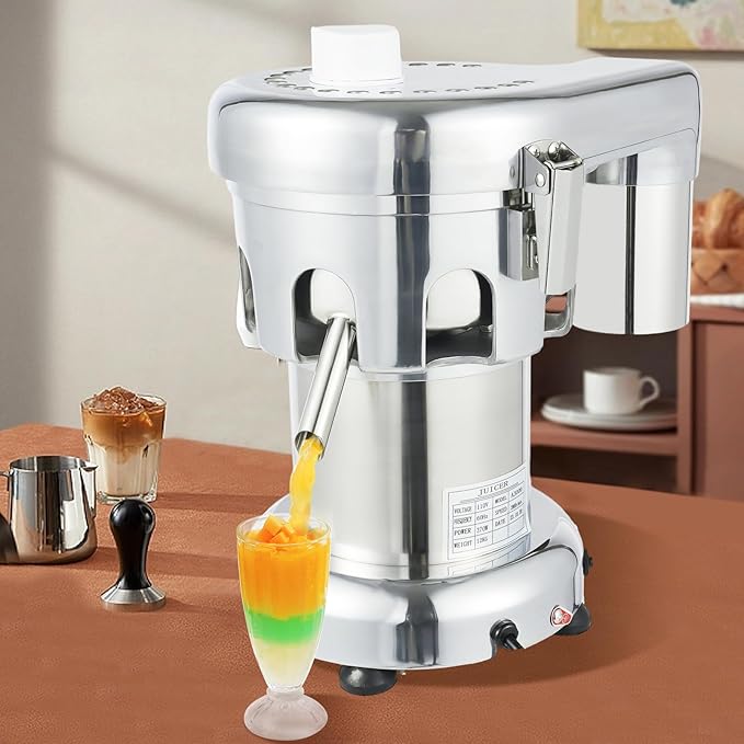370W Commercial Fruit Juicer, Slag Juice Separation Juicer Machine, 2.8L Stainless Steel Pure Juice Extractor, 2800RPM, Low Noise, Automatic Pulp Separator, for Home, Restaurant, Cafe
