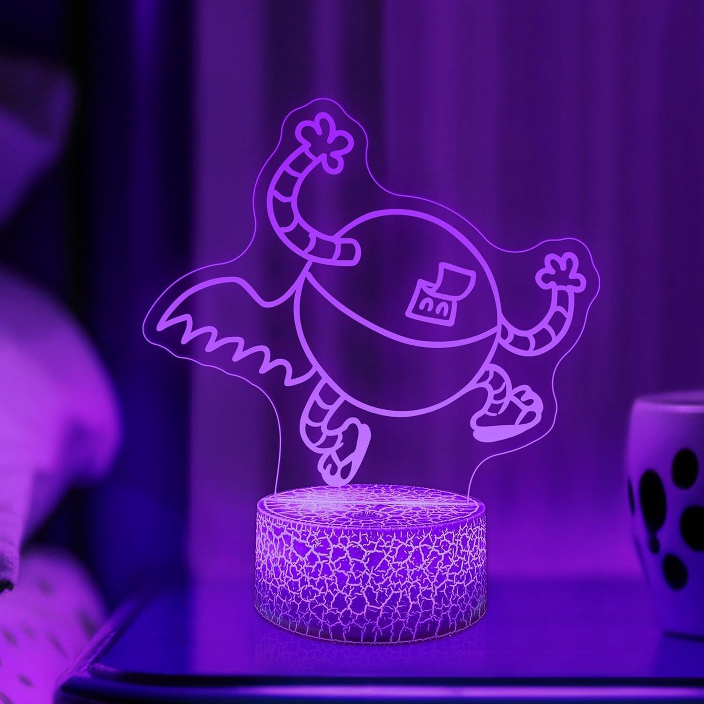 Officially Licensed Dog Man Night Light - Lightning Dude LED Glow Light with Removable 7 Colors Base, Kids Bedroom Decor Bedside Lamp, Night Light for Kids, Christmas Birthday Gifts for Boys & Girls