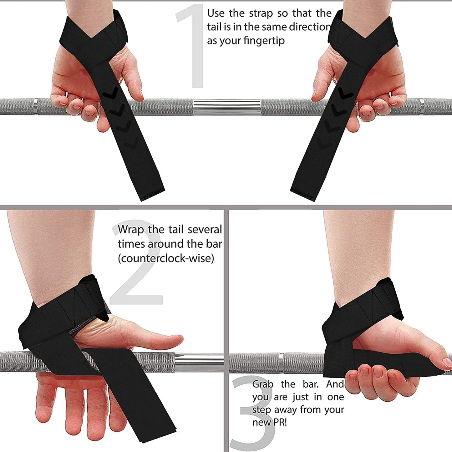 BEAST RAGE Lifting Wrist Straps for Weightlifting, Straps Gym Grip Power Workouts Lifting Straps Padded Cotton Men Women Wrap Lift, Deadlift Bodybuilding Weight Lifting Exercise Straps (Black/Red)