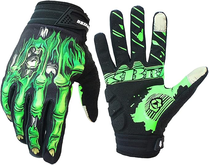 BRZSACR Skeleton Cycling Gloves Motorcycles Gloves Off-Road Vehicle MTB, Bicycle Gloves Shock Absorption Non-Slip Touch Sc...