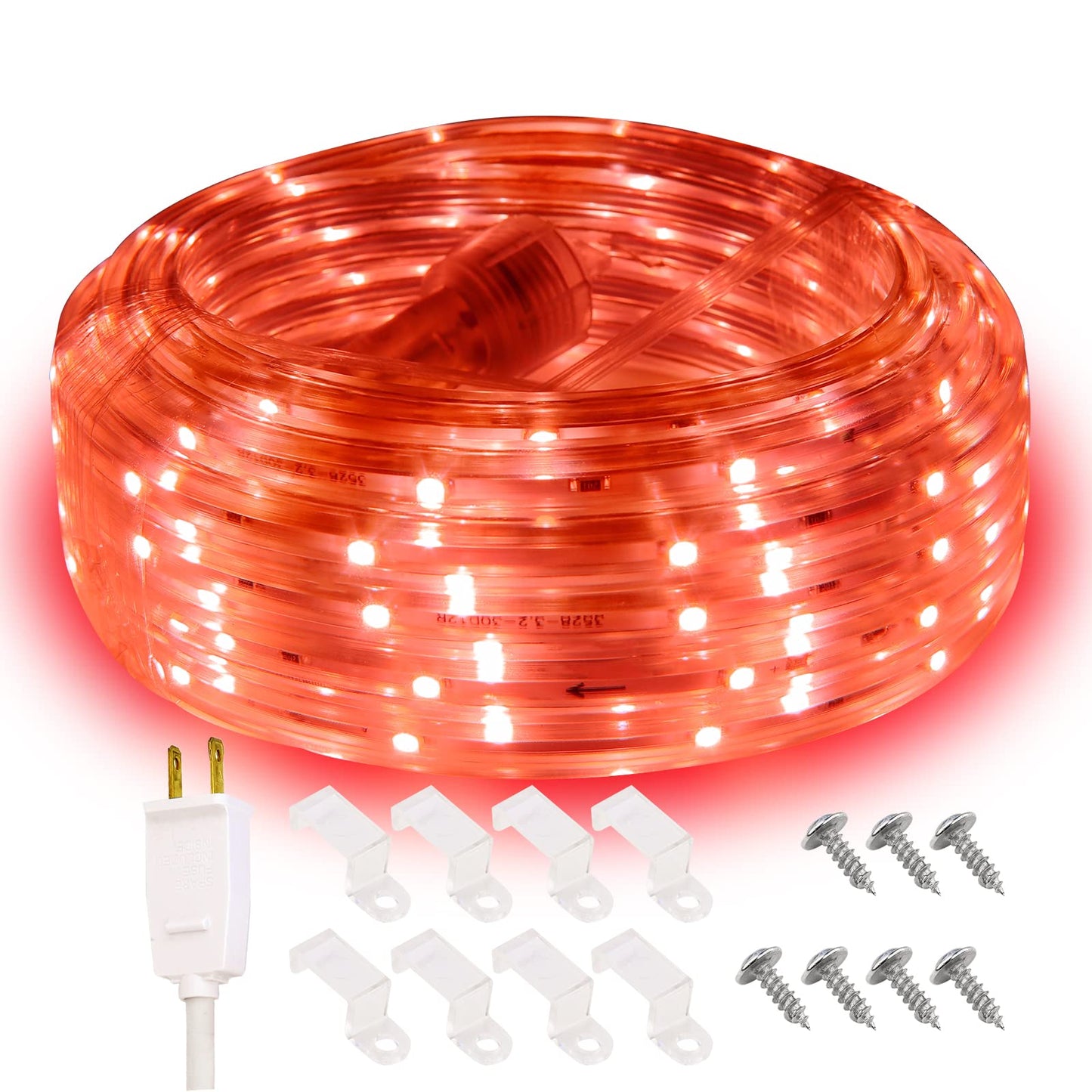 Areful Red Rope Lights, Waterproof LED Strip Light, 16.4ft for Indoor/Outdoor Use, Decorative Lighting for Home, Holiday, Garden, Party