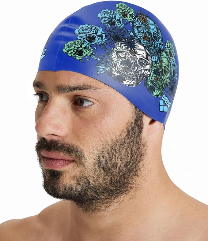Arena Drew Kibler Collection Silicone Swim Cap Signature Edition Classic Fit for Everyday Use and Training, One Size