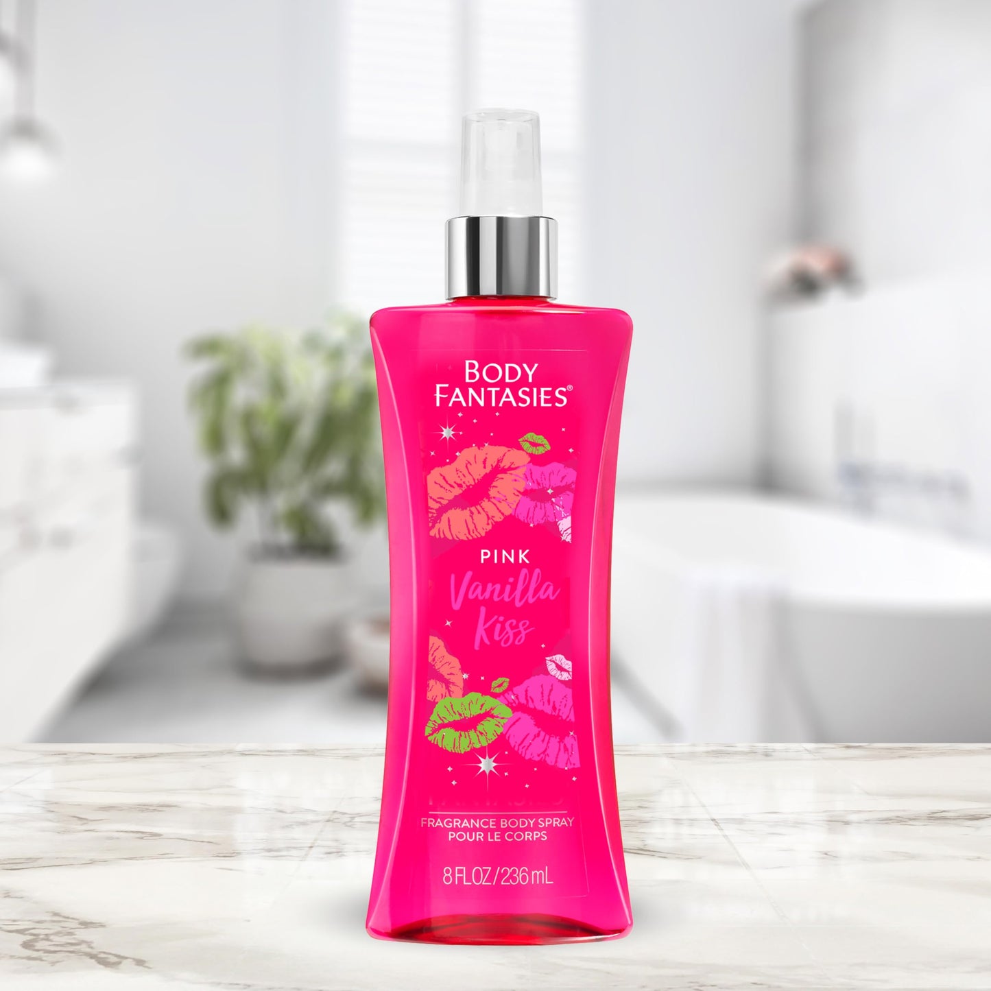 BODY FANTASIES SIGNATURE Fragrance Body Spray, Pink Vanilla Kiss Fantasy, 8 Fluid Ounce (BF44) (Pack of 2)