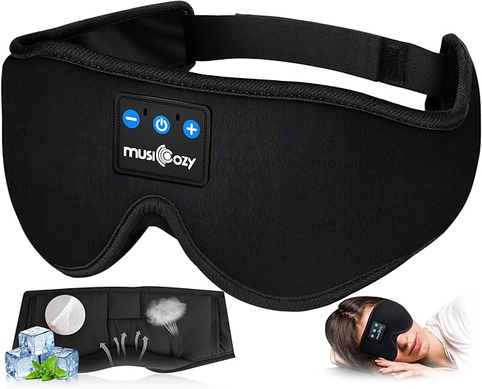 MUSICOZY Sleep Headphones, Bluetooth 5.4 Sleep Mask Headband Headphones Sleeping Eye Mask, Wireless Music Earbuds Earphone...