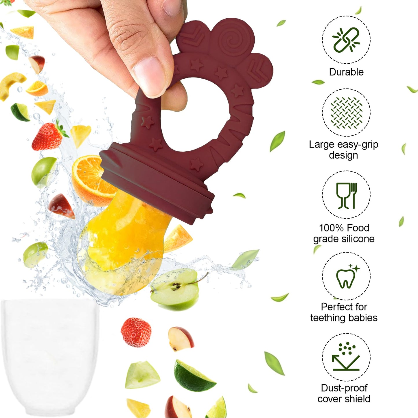 Silicone Baby Feeding Set – 10 Pcs Baby Led Weaning Supplies & Self Feeding Kit | Toddler Plates and Bowls Set, Bib, Fruit Feeder, Cup, Spoons & Forks – Empower Independence with LimOr - Red-Wine