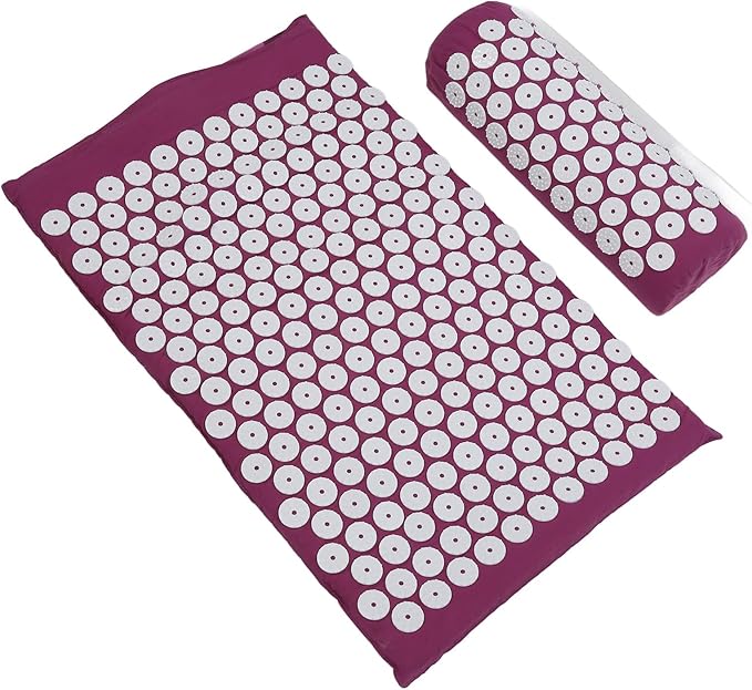 ZJchao Acupressure Mat Set, Muscle Relaxation Stress Reduction Acupuncture Pillow and Mat Kit Point for Sleeping Aid & Rec...