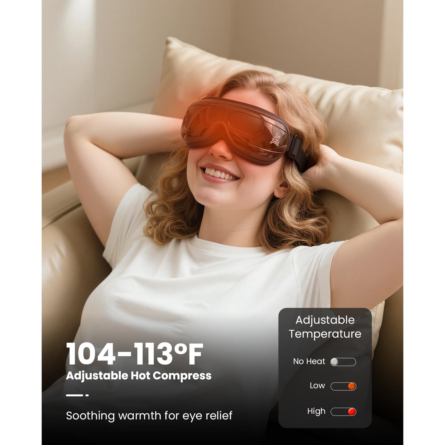 BOB AND BRAD Heated Eye Massager with Remote Control FSA Eligible HSA - EyeOasis 2 Plus Personal Eye Care Compress Device - Electric Eye Mask with Compression & Music for Migraines & Dry Eye Relief