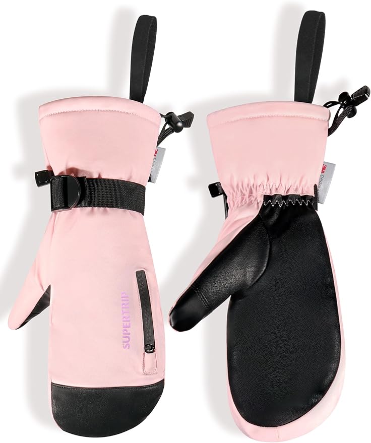 Supertrip Ski Mittens Men Women, Waterproof Snowboard Mittens Gloves Touch-Screen Anti-Slip Snow Mitts 3M Thinsulate, Warm...