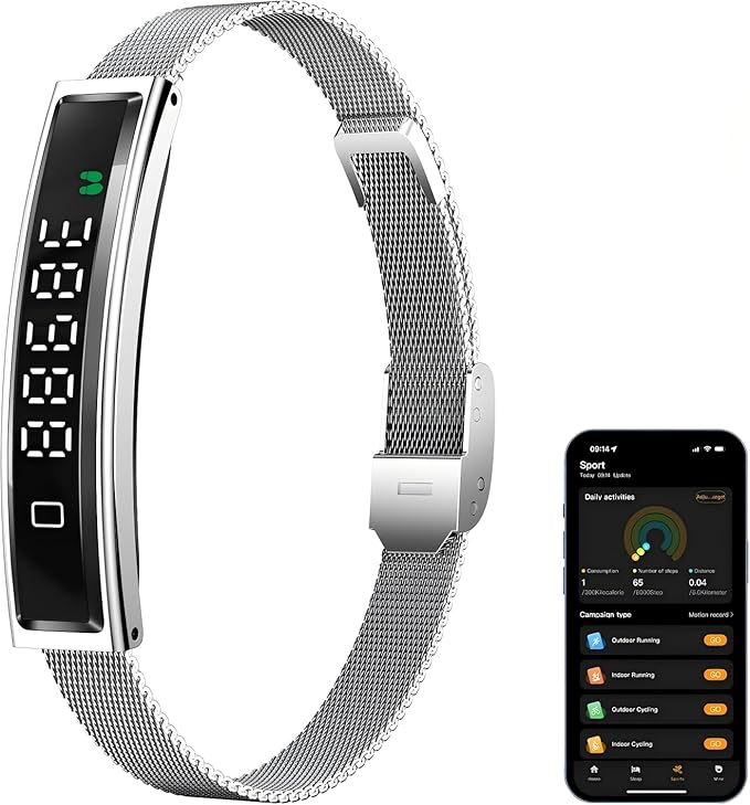Health Smart Bracelet,Fitness Tracker with Heart Rate, Sleep Monitoring, Blood Oxygen, Step Counting for iOS and Android, ...