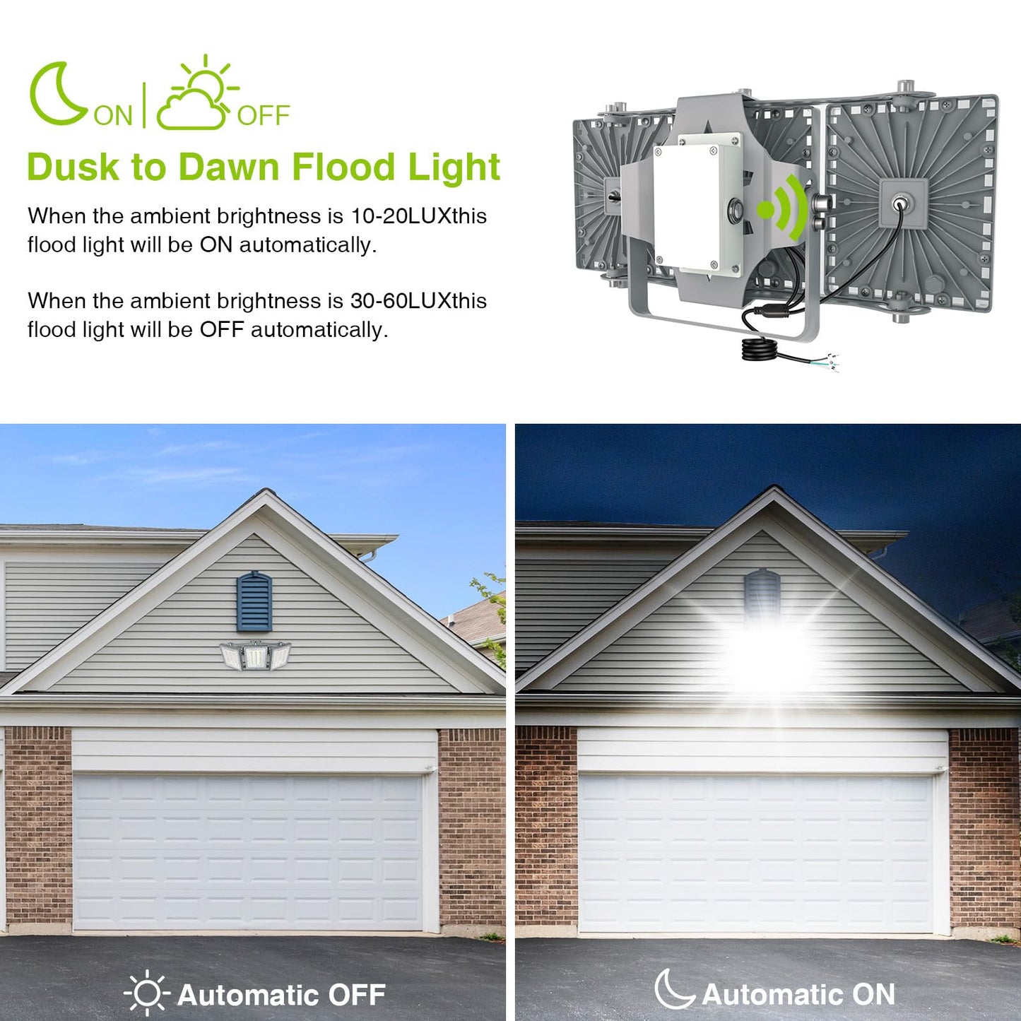 STASUN LED Flood Light 150W 15000LM 6000K IP66 Waterproof Adjustable Gray US18-20166