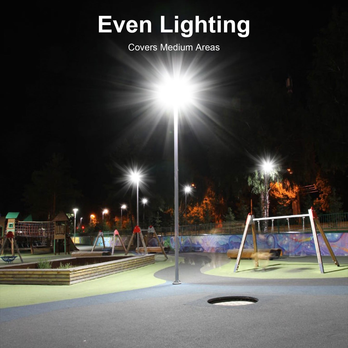Loyoele Utral-Large Solar Street Light  Flood Lights Outdoor Waterproof Motion Sensor Led Lights Dusk To Dawn With Remote  Solar-Powered Parking Lot Light Commercial Area Lighting