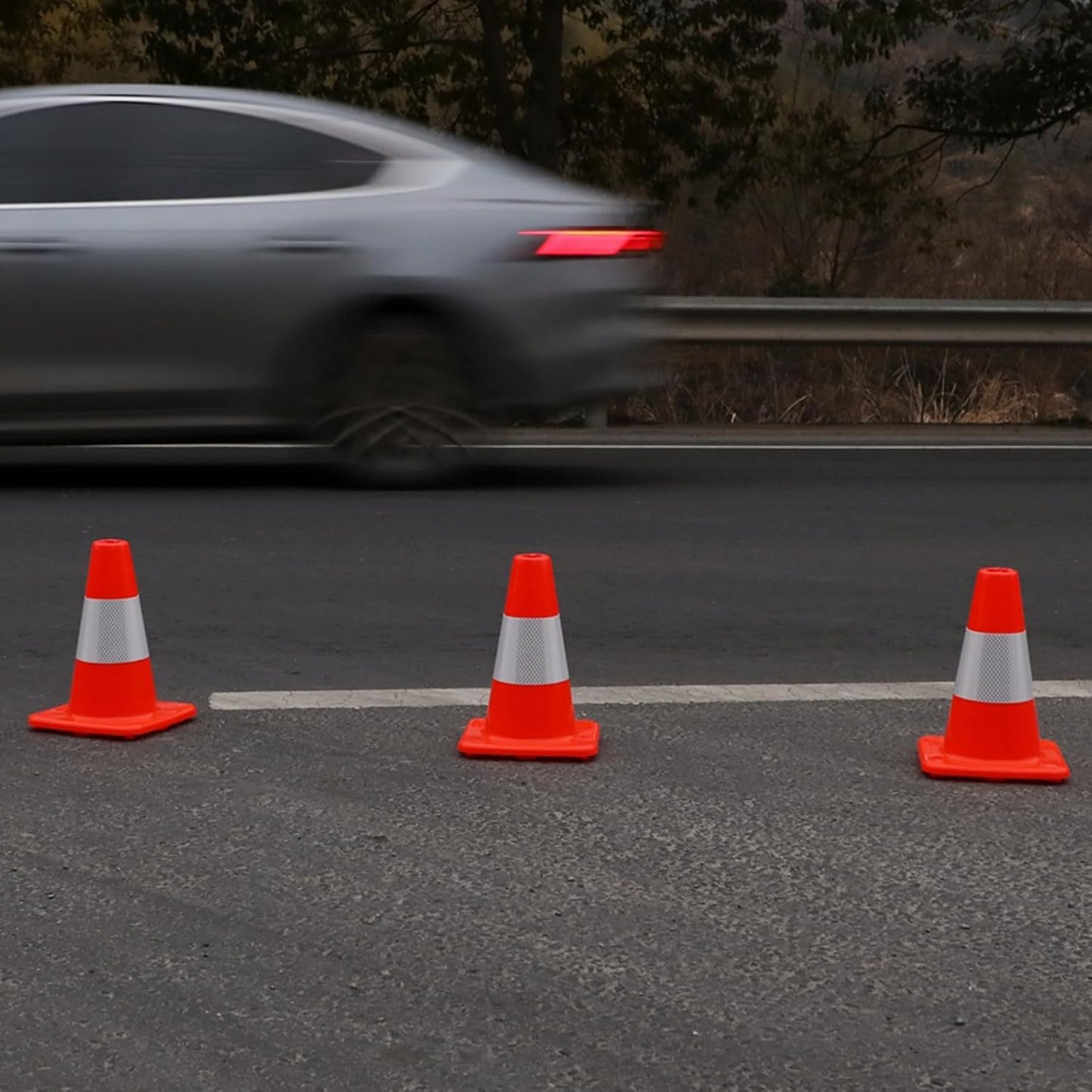 8 Pack 12" Traffic Cones with 4” Reflective Collars – Durable PVC Safety Cones for Parking, Construction, Sports & Training – High Visibility, Weather-Resistant