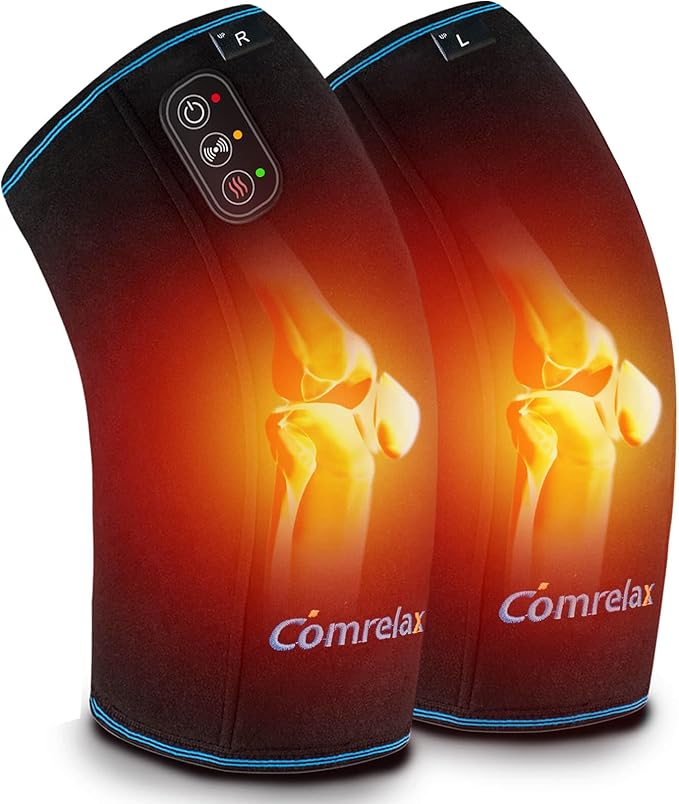 Knee Massager with Heat & Vibration, Heating Pad for Knee Pain Relief, Heating Pad for Leg Pain, Leg Massager, 3 Vibration...