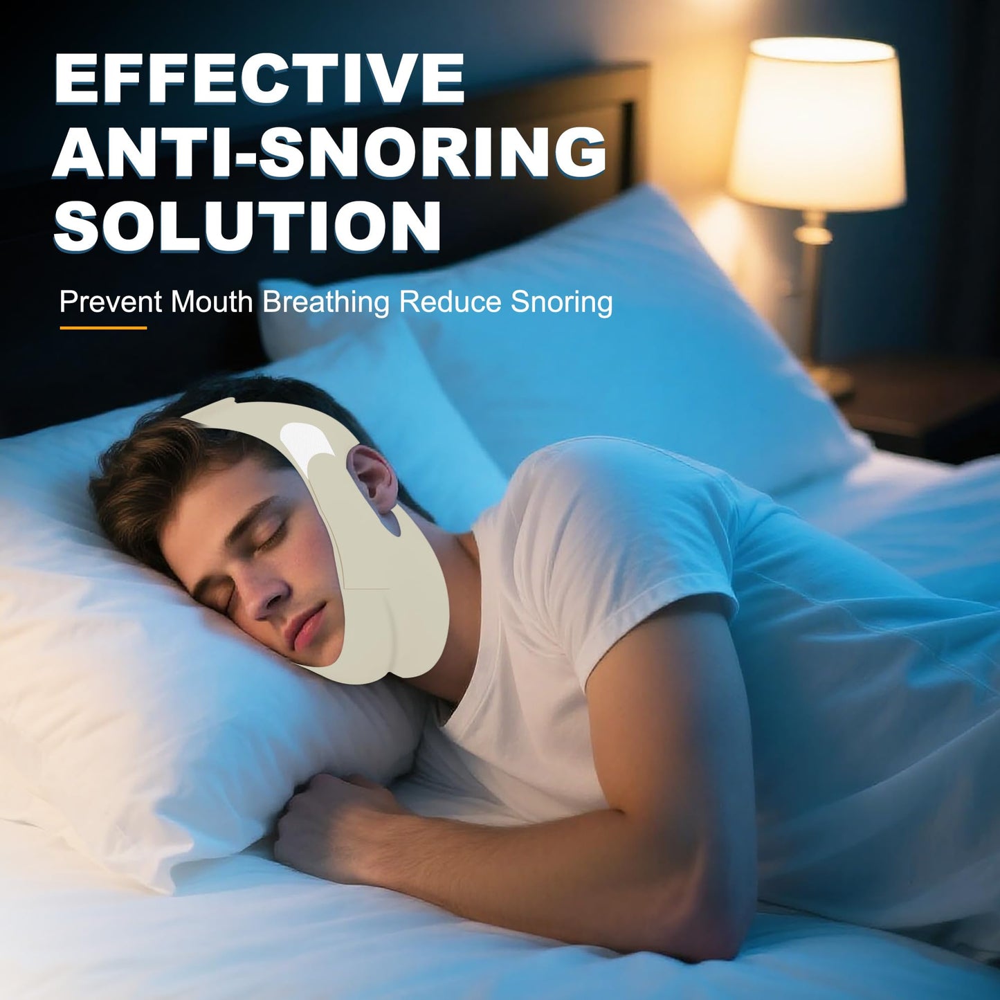 Holinee Chin Strap for Sleeping, Adjustable Chin Strap for Snoring, Anti Snoring Devices Breathable and Reusable, Comfortable Stop Snoring Solution, Anti Snore Chin Strap for Men and Women (Green)